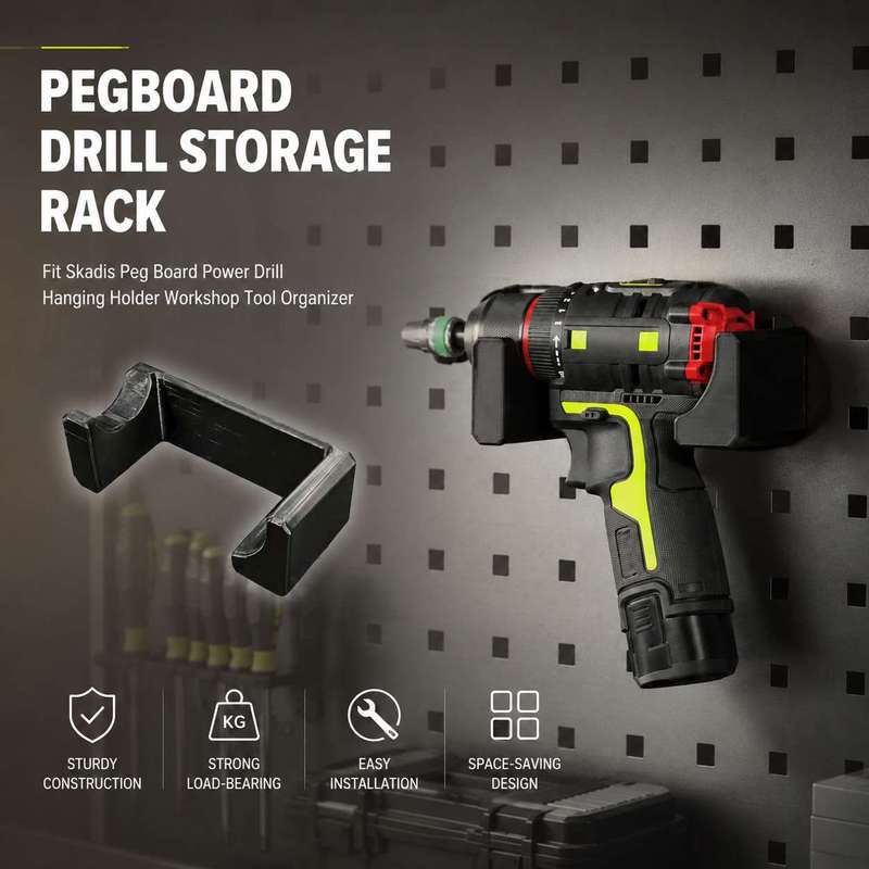 Workshop Tools.Hanging Board - Pegboard-Bohrerhalterung Passend für Skadis Pegboard Elektrobohrer-Aufhängehalter