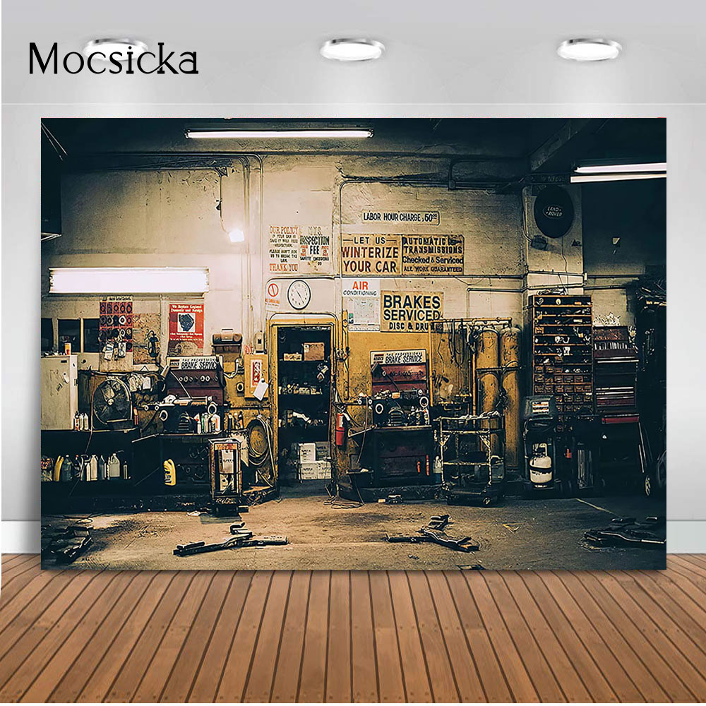 Workshop Tools Background - Retro Auto Reparaturen Hintergrund Werkzeug Werkstatt