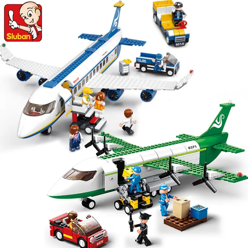 Hand Plane Block - Kreative Stadt Airbus Frachtflugzeug Bausteine Luftrettungsflugzeug