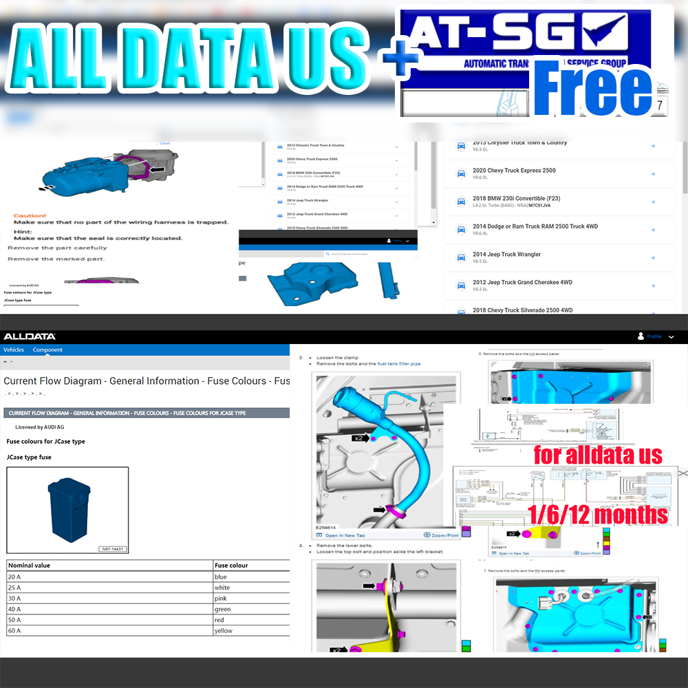 Tools At Workshop - Alldata US Vollversion Online-Login-Konto Schaltpläne Autoreparatur-Software