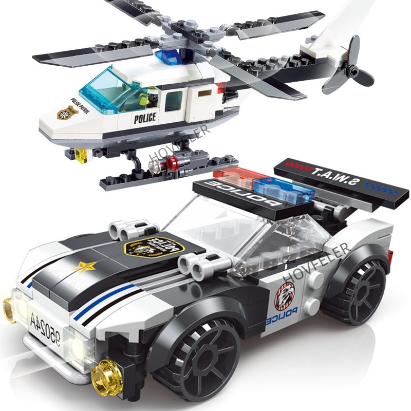 Hand Plane Block - Super Police City Flugzeug Dual-Rotor Hubschrauber