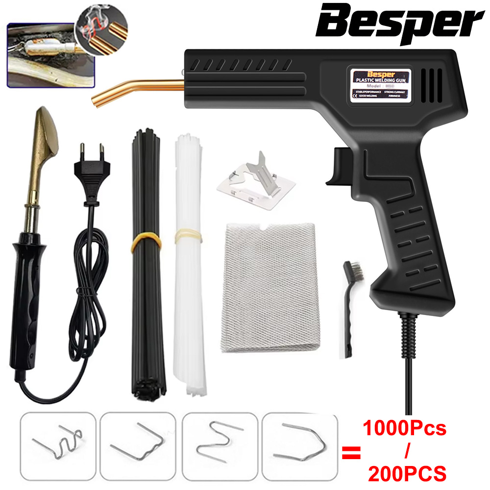 Tools For Welding Workshop - 50W Kunststoffschweißgerät 1000-200PCS Heißhefter Kunststoffreparaturset, Kunststoffstoßstangenlötkolben
