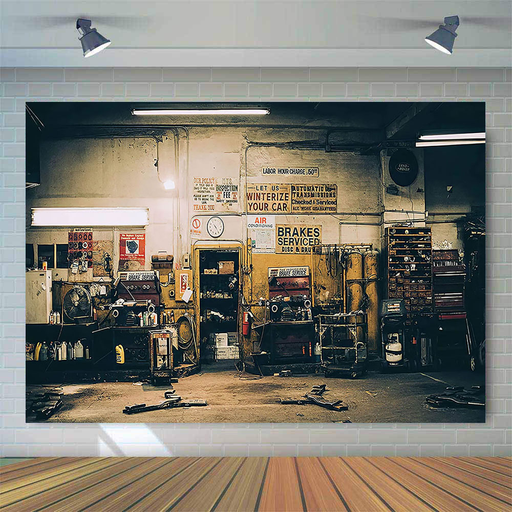 Retro Auto Reparaturen Hinterg – Workshop Tools Background Bewertung und Preis