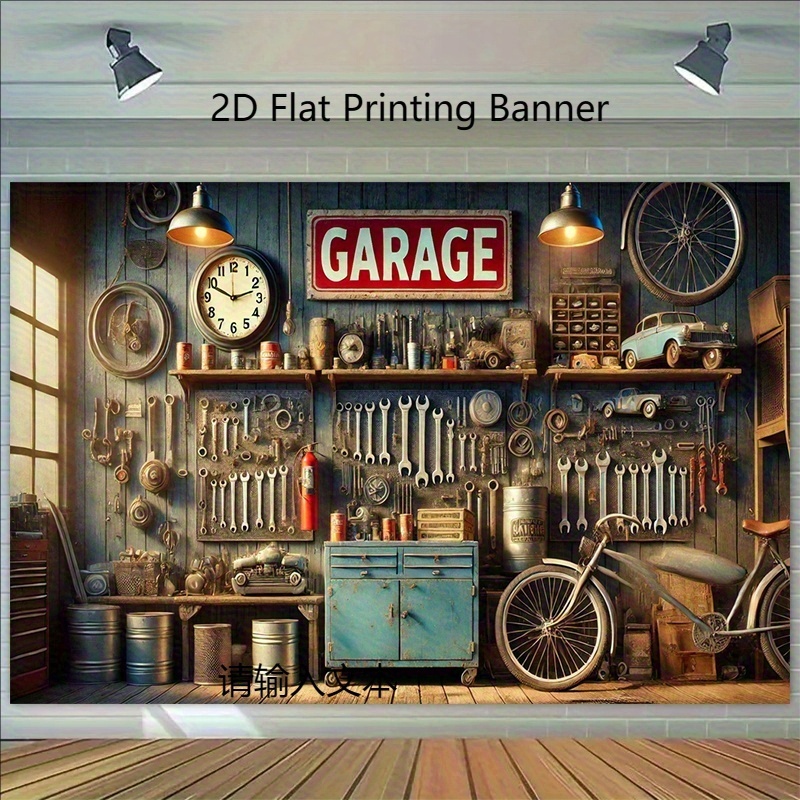 Industrielle Garagen-Hintergru – Workshop Tools Background Bewertung und Preis