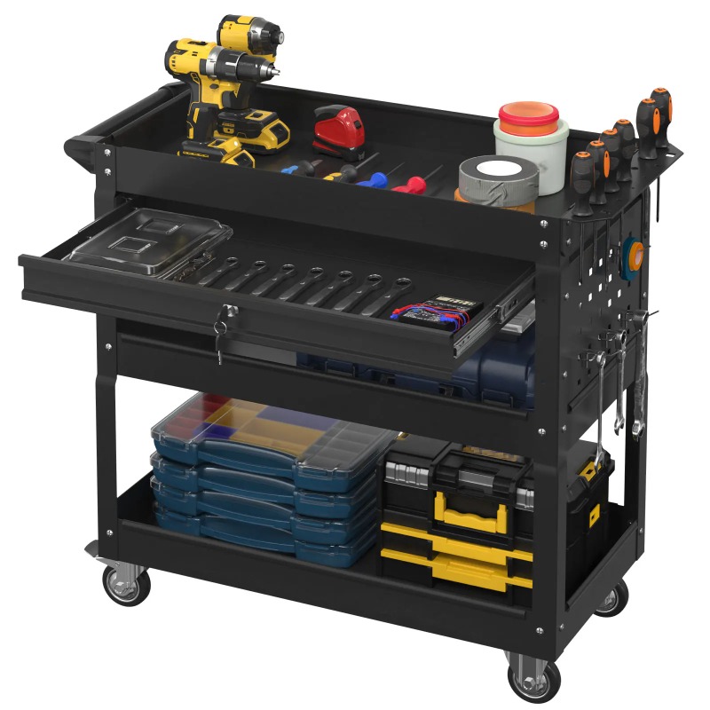 3-stöckiger Rollwerkzeugwagen, – Workshop Garage Tools Manufacturer Bewertung und Preis